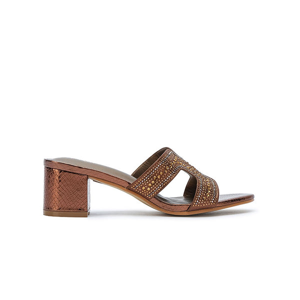 Crystal Glow Strap Box Heel HL 255