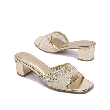 Mesh Diamante Block Heels HL 293