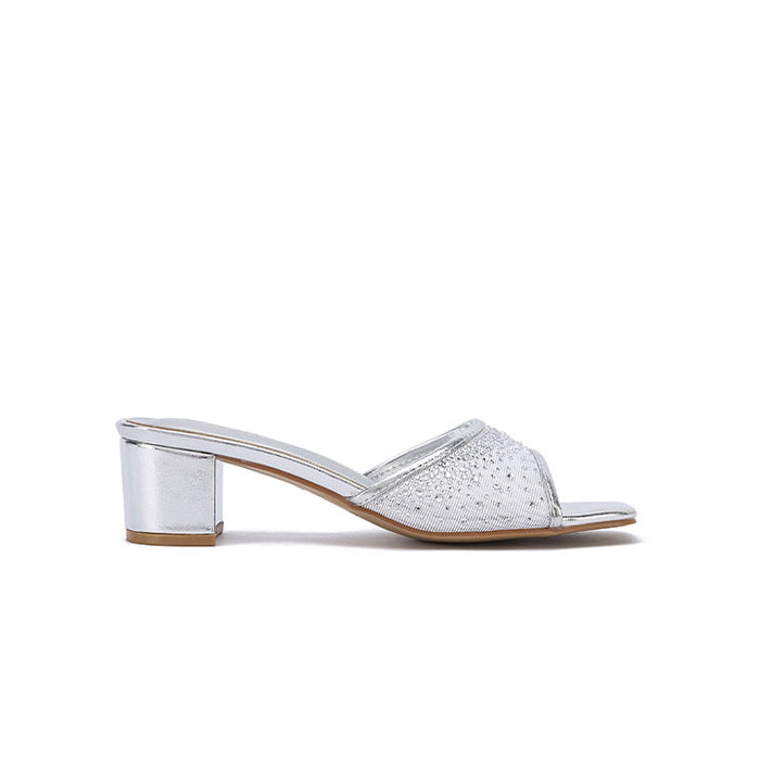 Mesh Diamante Block Heels HL 293