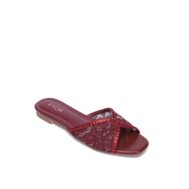 FYOR Flat Sandal #color_burgundy