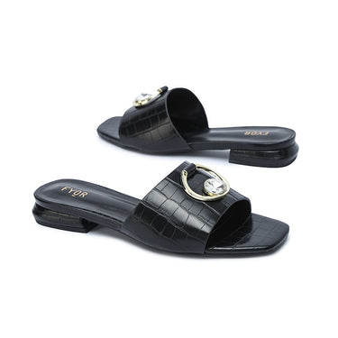 FYOR Flat Sandal #color_black