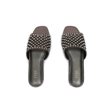 Fyor MY 286 Flat sandal #color_gunmetal