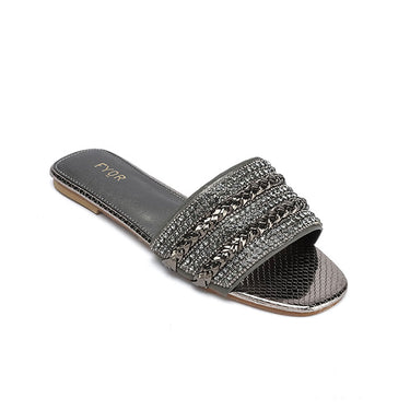 Fyor MY 334 Flat sandal #color_gunmetal