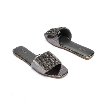 Fyor MY 342 Flat Sandal #color_gunmetal