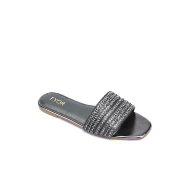 FYOR Flat Sandal #color_gunmetal