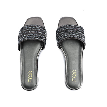 FYOR Flat Sandal #color_gunmetal