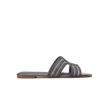 FYOR Flat Sandal #color_gunmetal