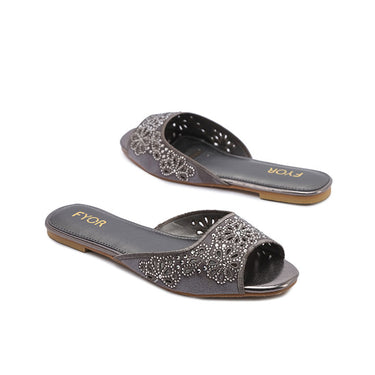 FYOR Flat Sandal #color_gunmetal