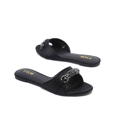 FYOR Flat Sandal #color_black