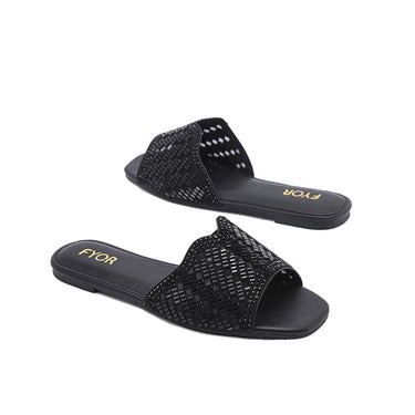 FYOR Flat Sandal #color_black