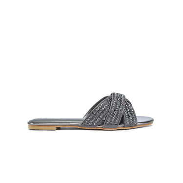 FYOR Flat Sandal #color_gunmetal