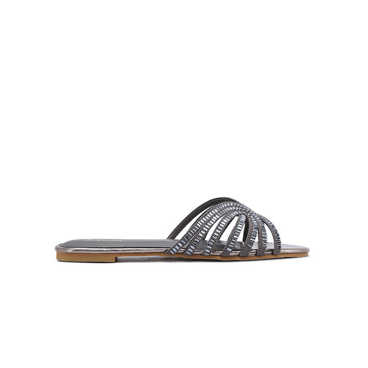 FYOR Flat Sandal #color_gunmetal