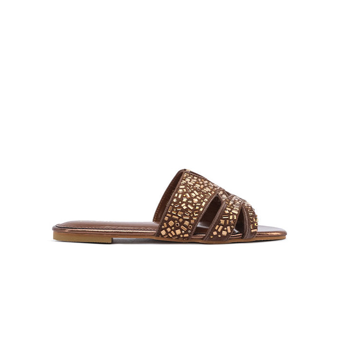 Stylish Multi-Geometric Burst Flat Sandal MY 403