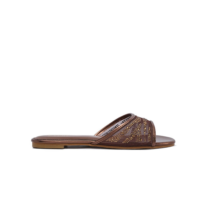 Stylish Radiating-Jewel Mesh Slide MY 410
