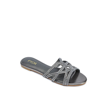 FYOR Flat Sandal #color_gunmetal