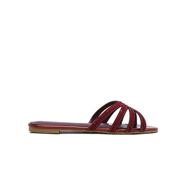 FYOR Flat Sandal #color_maroon