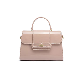 FYOR Patent Top-Handle Satchel in Nude #color_nude
