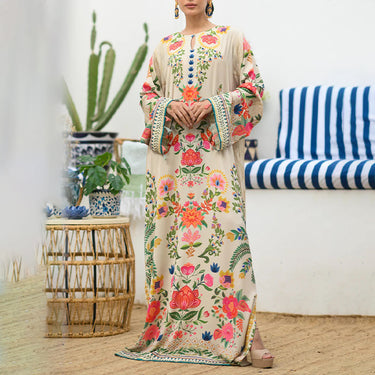 Vibrant Floral Long Dress for Women J6055