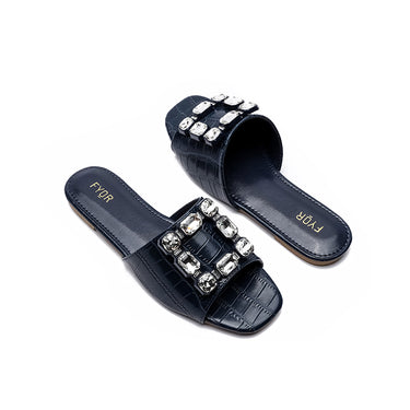 Fyor MY 223 Flat sandal #color_navy-blue