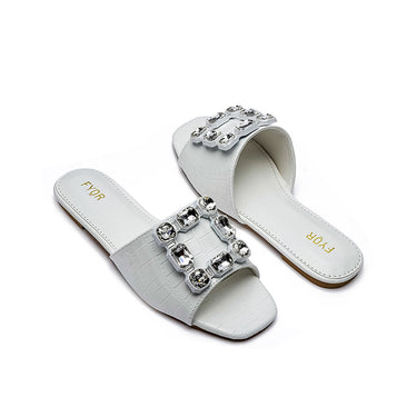 Fyor MY 223 Flat sandal #color_white